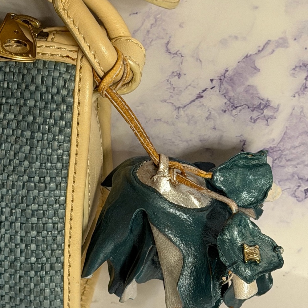 Authentic Celine Blue Raffia and Tan Bag - Picture 9 of 9